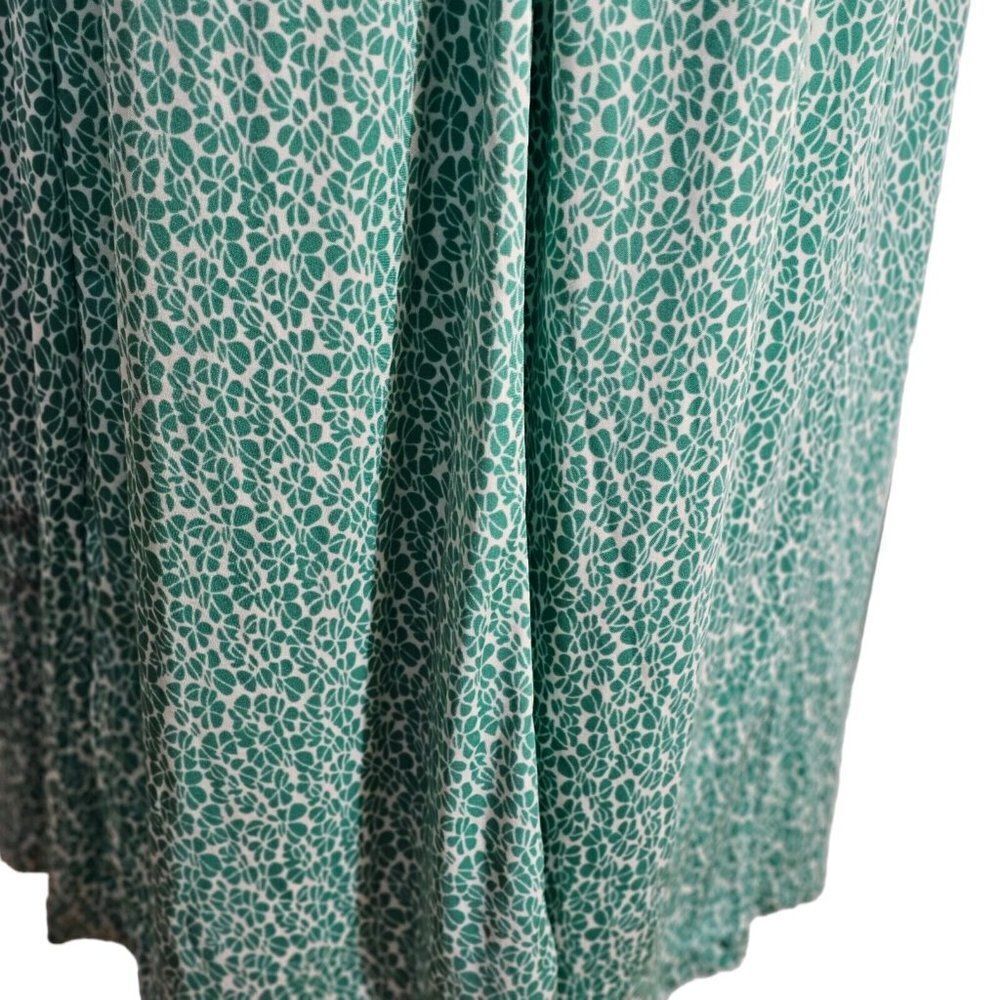 Vintage 70s House Coat Hostess Gown Womens Size Small Green Maxi Long Nylon - Picture 3 of 8